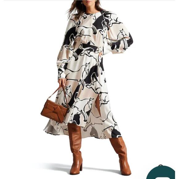 Ted Baker London Dresses & Skirts - Ted Baker London Midi Shirt Dress with Splits Snap Button Size 2 / US Size 6 NWT